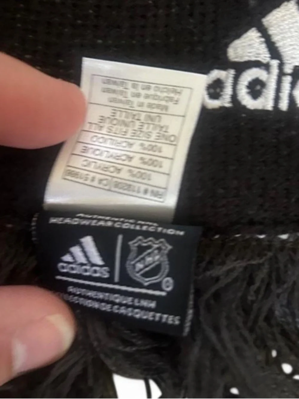 Adidas NHL Las Vegas Golden Knights Stripped Team Scarf Unisex Black and White